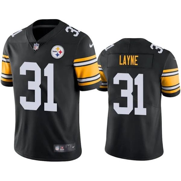 Men Pittsburgh Steelers #31 Justin Layne Nike Black Limited NFL Jersey